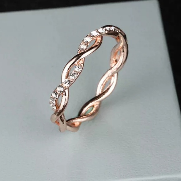Rose Gold Filled Twisted Wave Ring - Picture 2 of 3